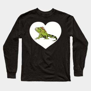 Iguana Heart for Iguana Lovers, White Long Sleeve T-Shirt